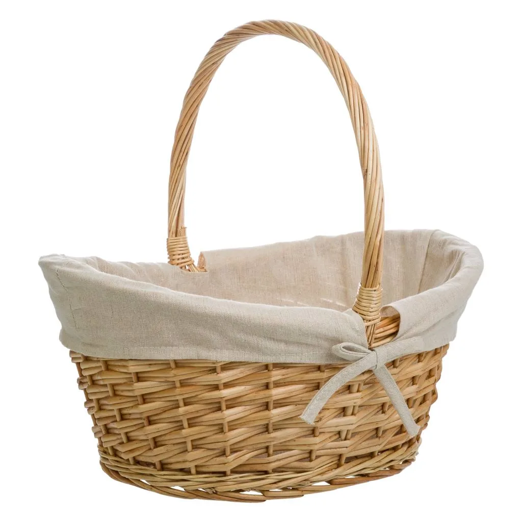 Set de 3 – cesta forrado de mimbre marrón — Foto 2