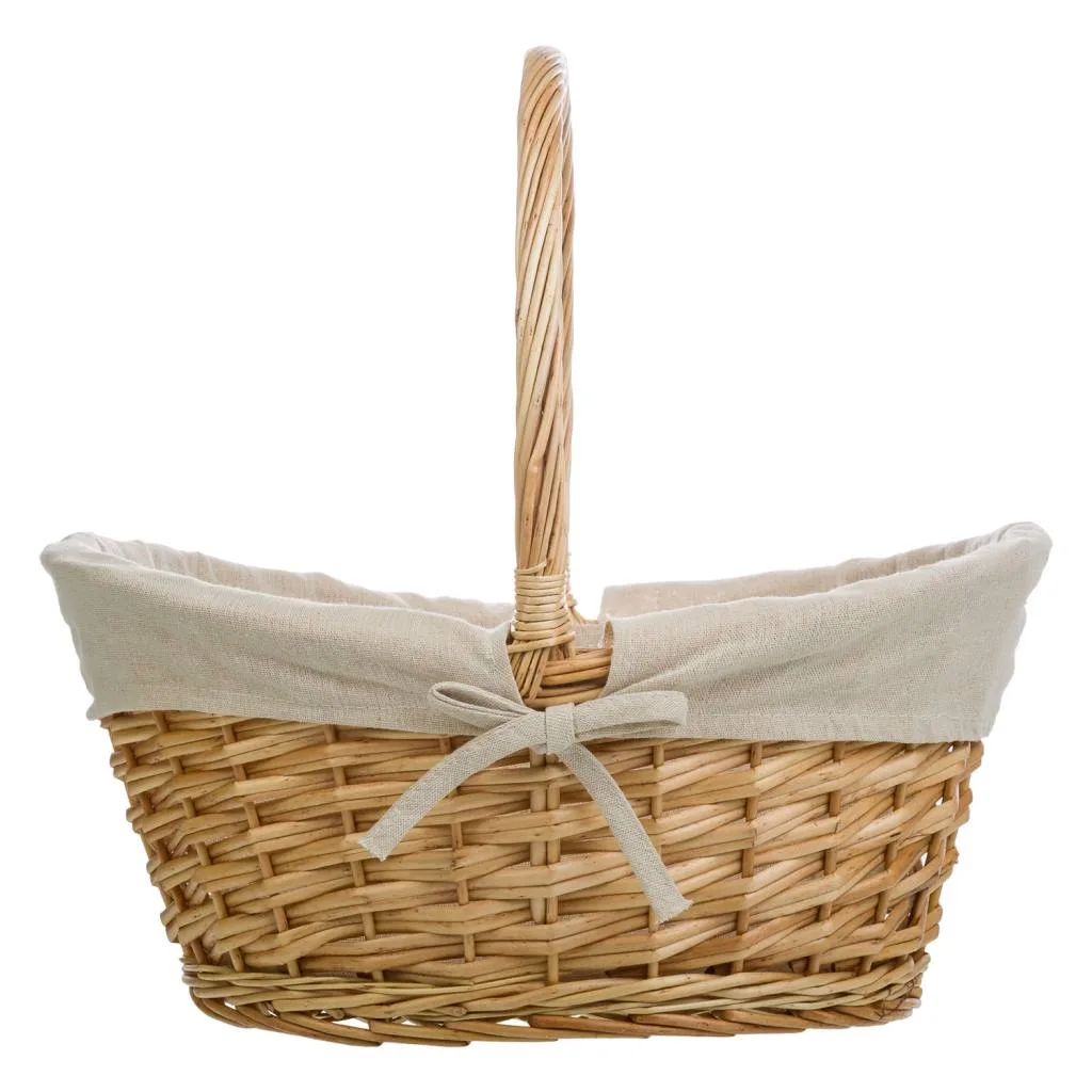 Set de 3 – cesta forrado de mimbre marrón — Foto 3