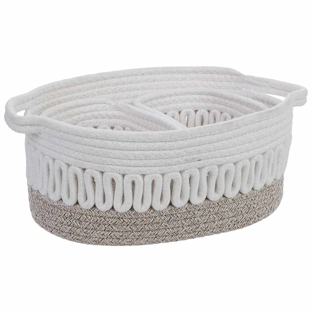 Set de 3 – cesto de algodón blanco — Foto 4