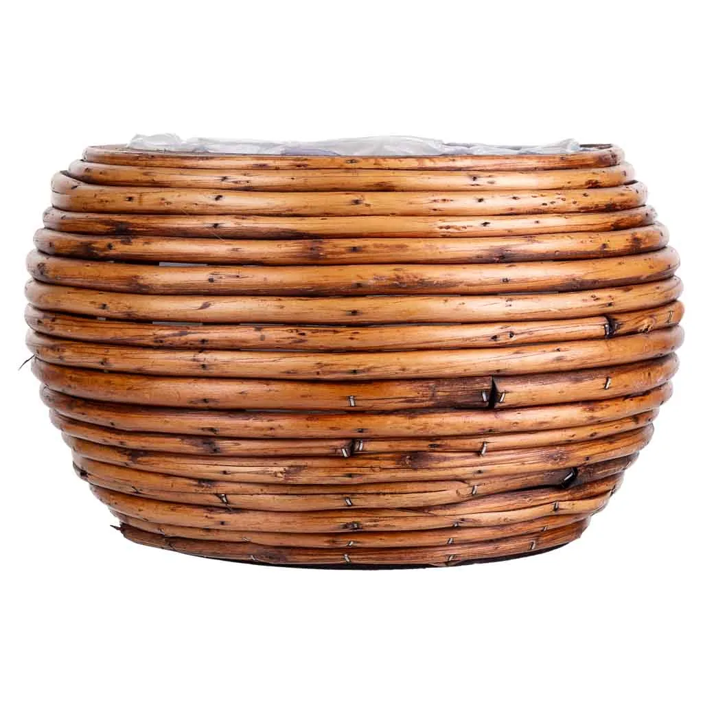 Round bamboo basket – brown — Photo 2