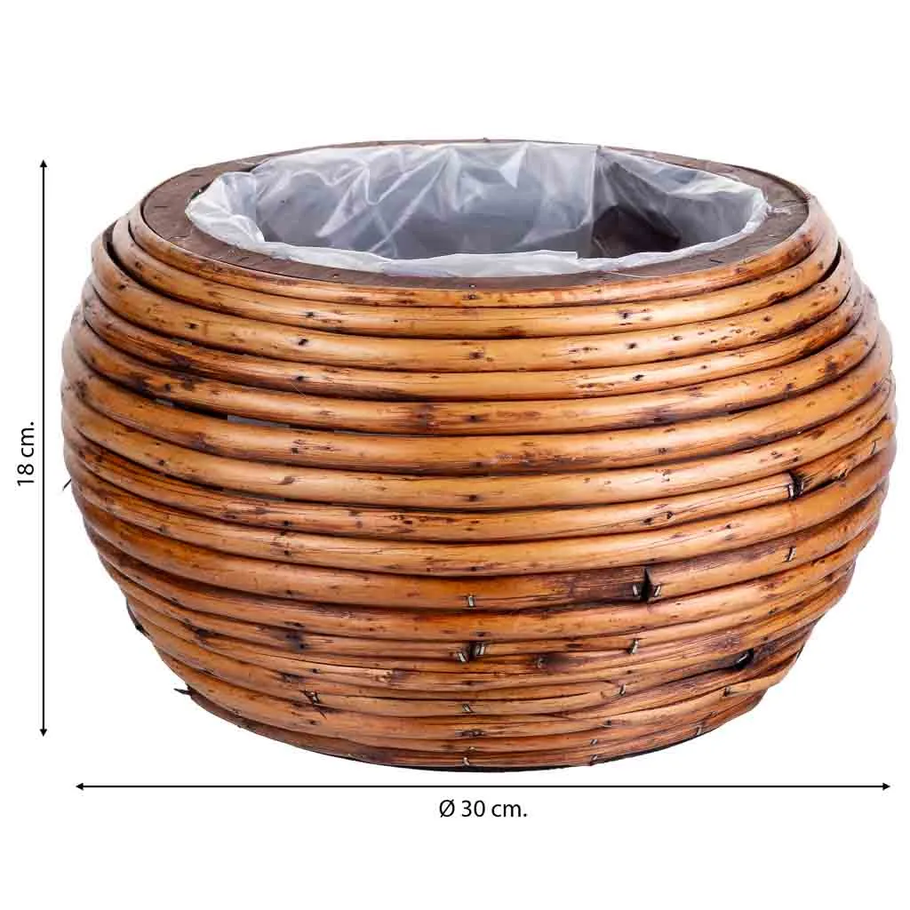 Round bamboo basket – brown — Photo 3