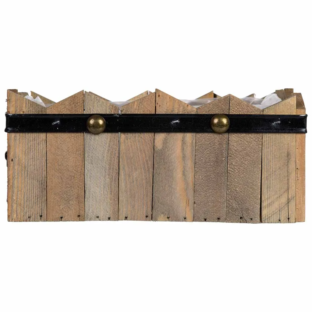 Cesto rectangular de madera marrón — Foto 2