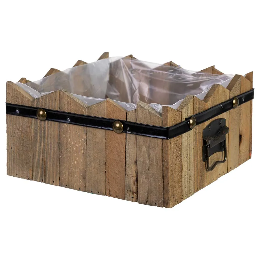 Square wood basket – brown — Photo 4