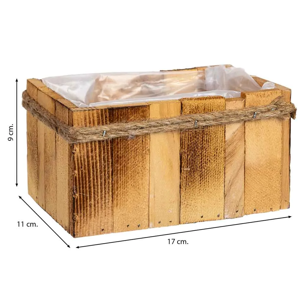 Cesto rectangular de madera — Foto 3