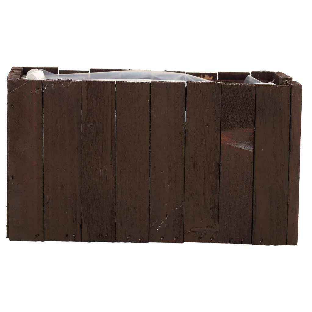 Square wood basket – brown — Photo 2