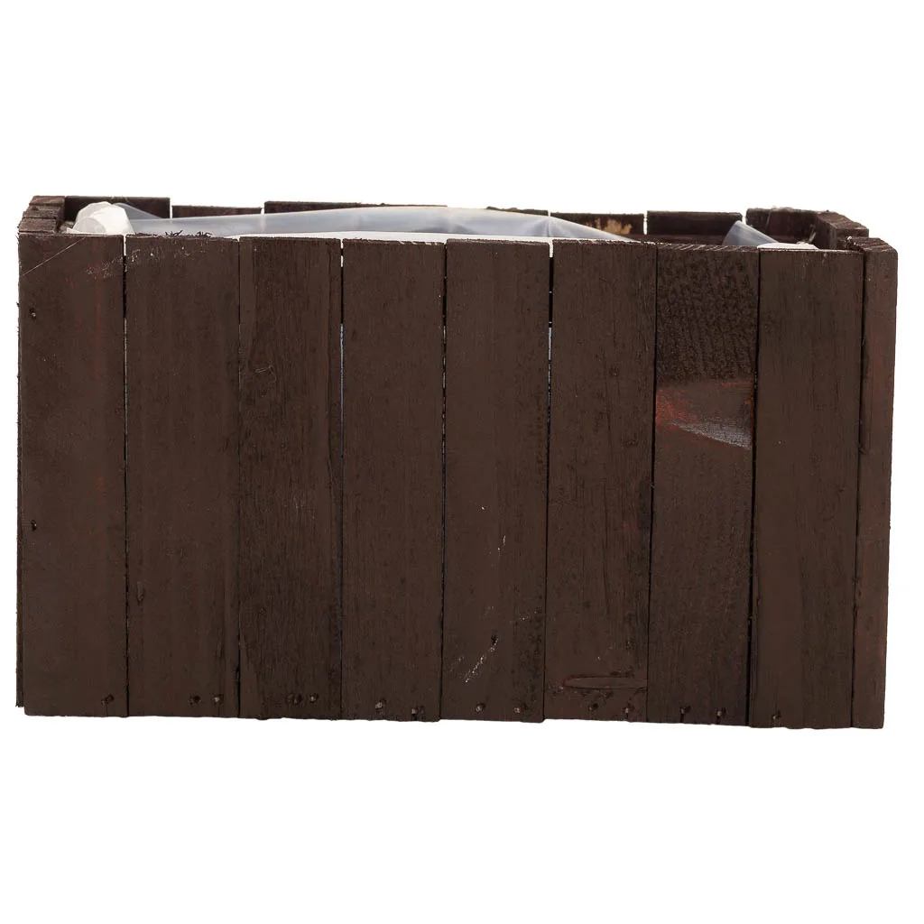 Square wood basket – brown — Photo 3