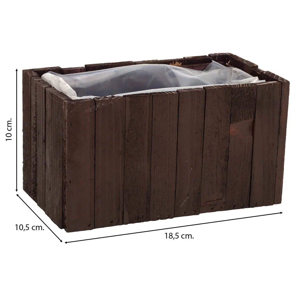 Square wood basket – brown — Photo 4