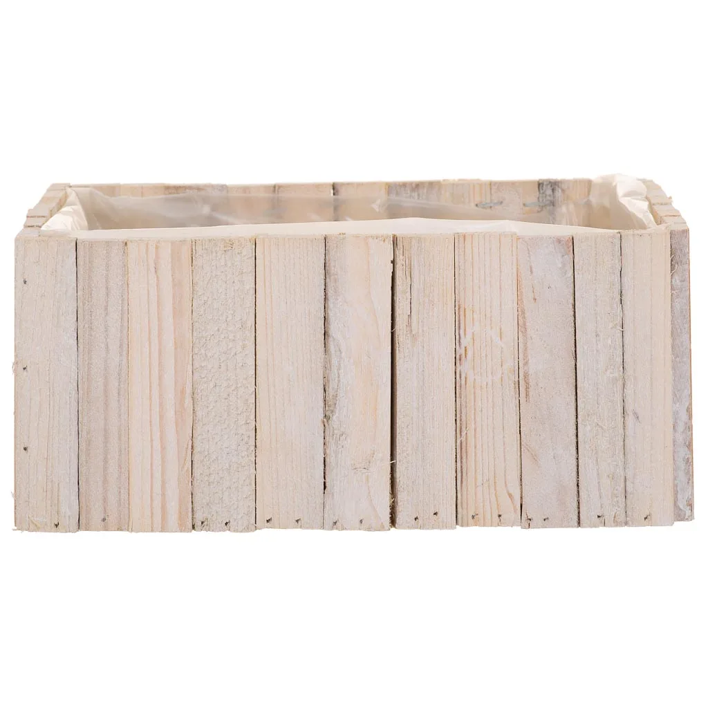 Set de 2 – cesto rectangular de madera marrón — Foto 2