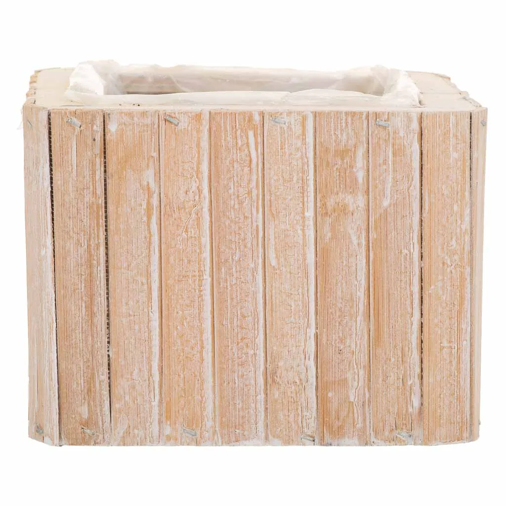 Square wood basket – brown — Photo 2