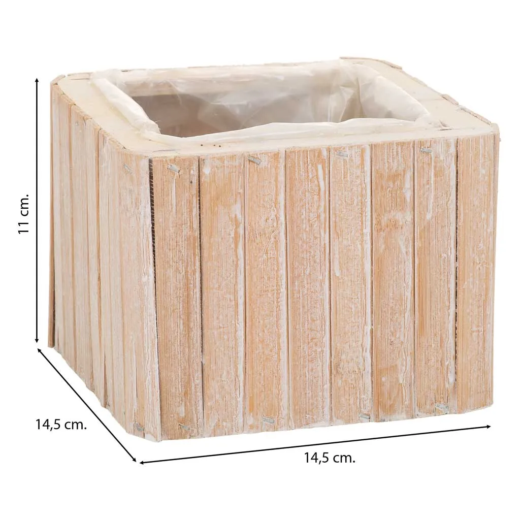 Square wood basket – brown — Photo 4