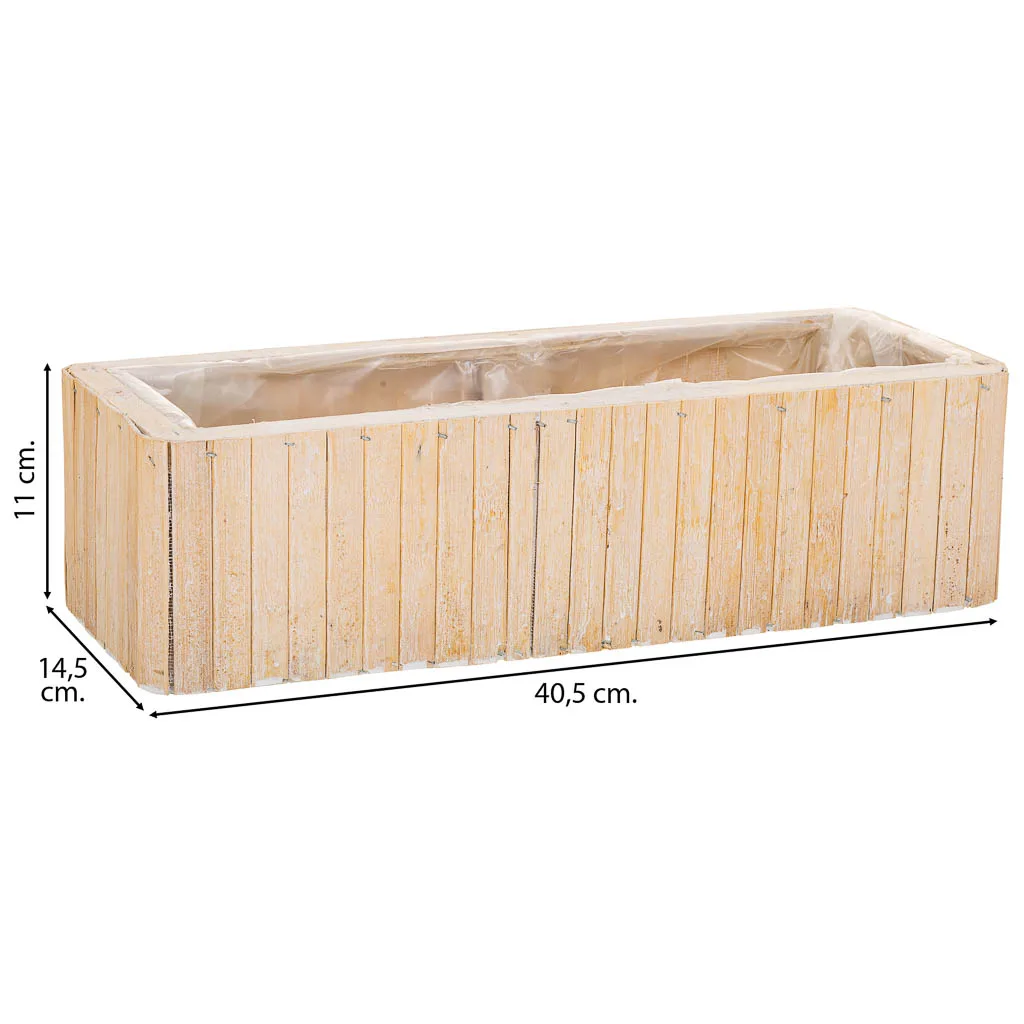 Rectangular wood basket – brown — Photo 4