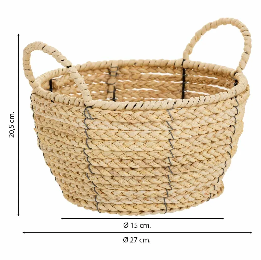 Cesto de fibra natural, cuerda y papel natural / marrón — Foto 4