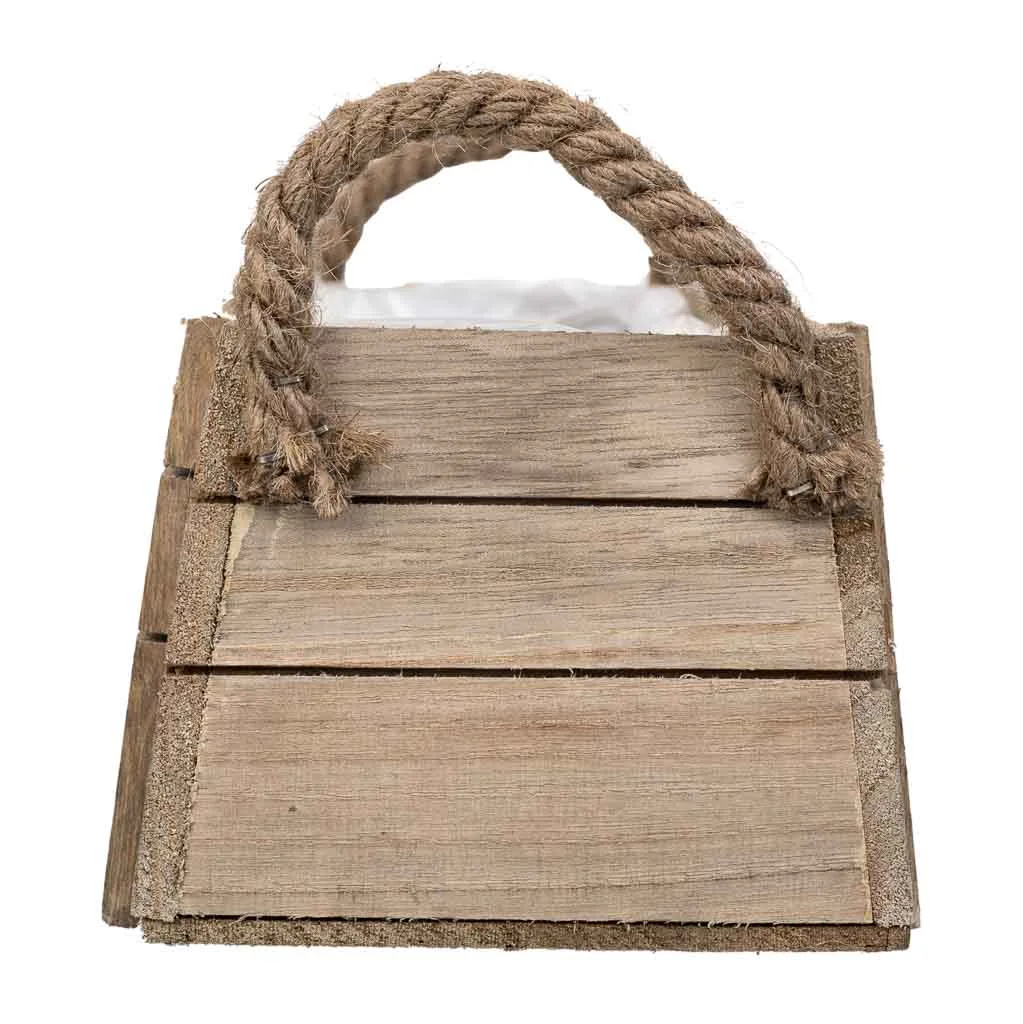 Cesto con asas de madera marrón — Foto 3