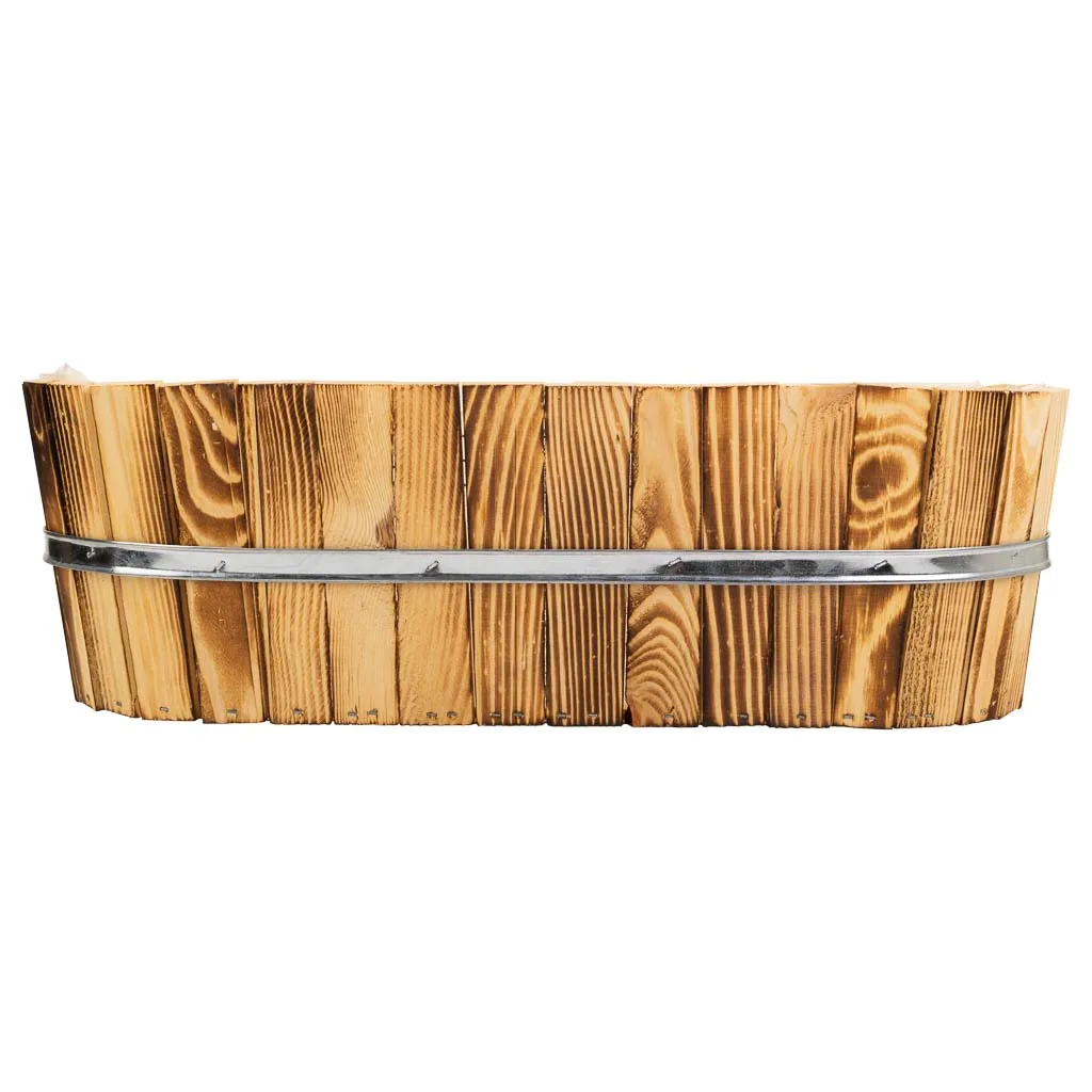 Cesto de madera y cuerda marrón — Foto 2