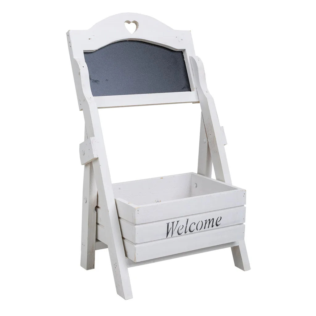 Wood slate basket – white — Photo 1