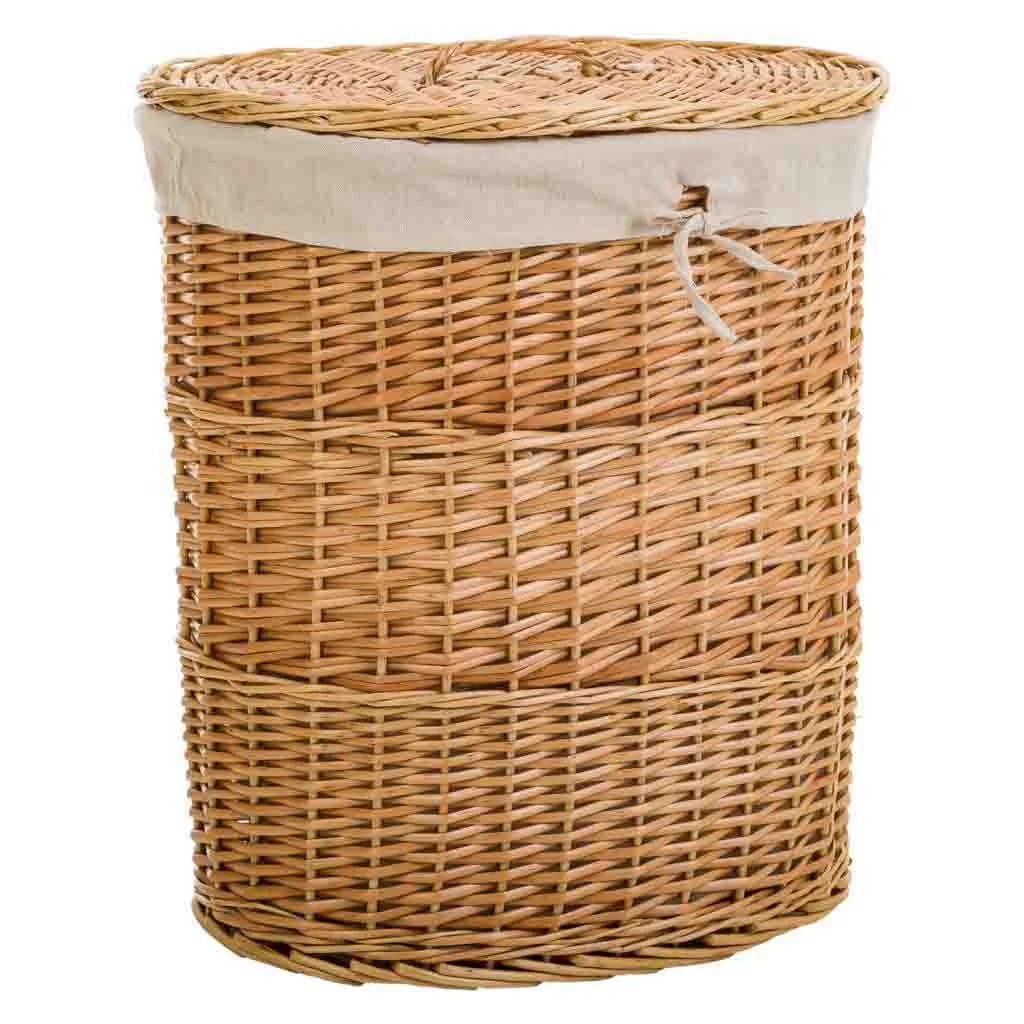 Set de 3 – cesto forrado de mimbre marrón — Foto 2