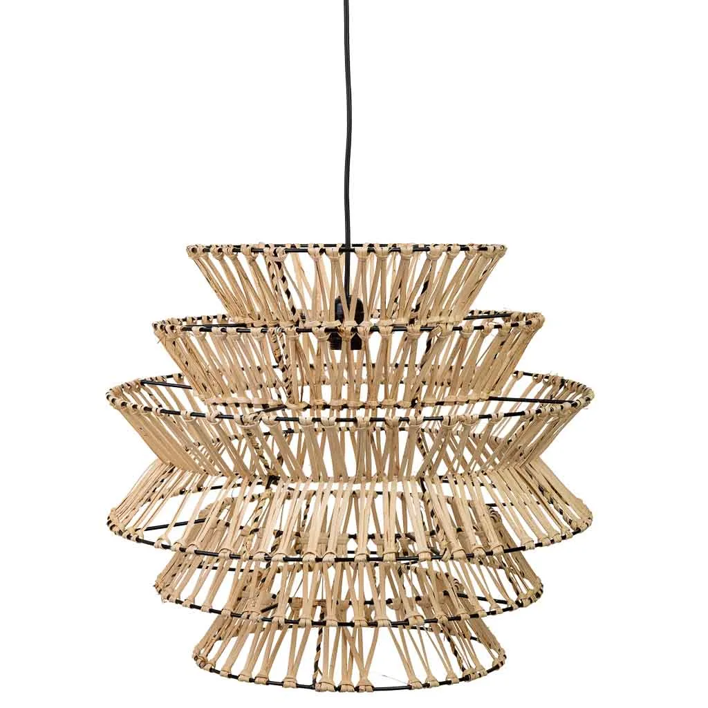 Raffia metal pendant light – brown — Photo 2