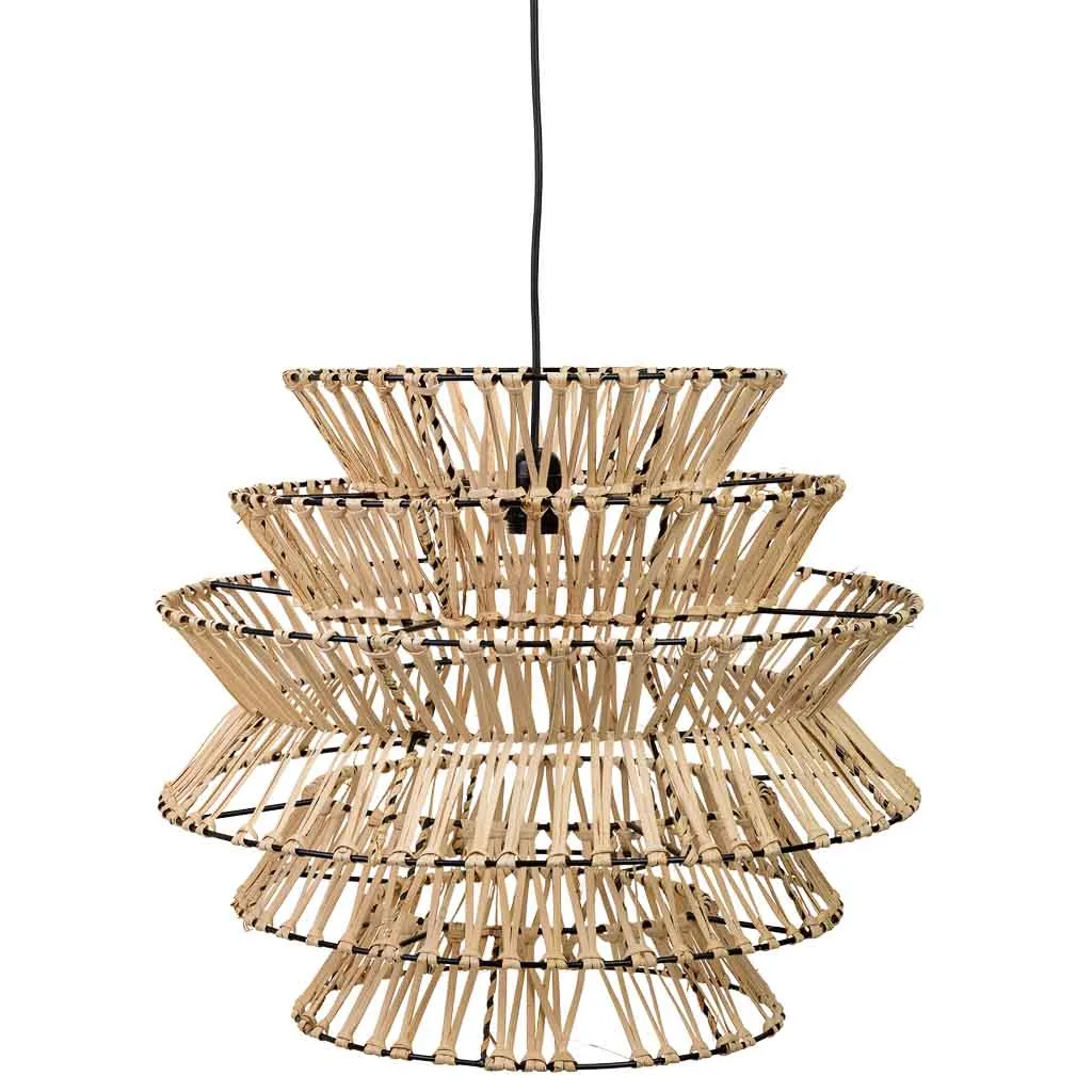 Raffia metal pendant light – brown — Photo 3
