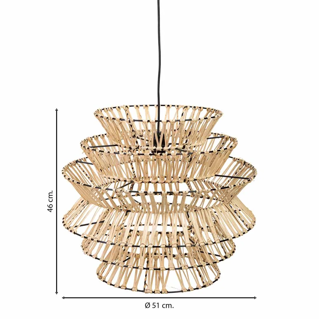 Raffia metal pendant light – brown — Photo 4