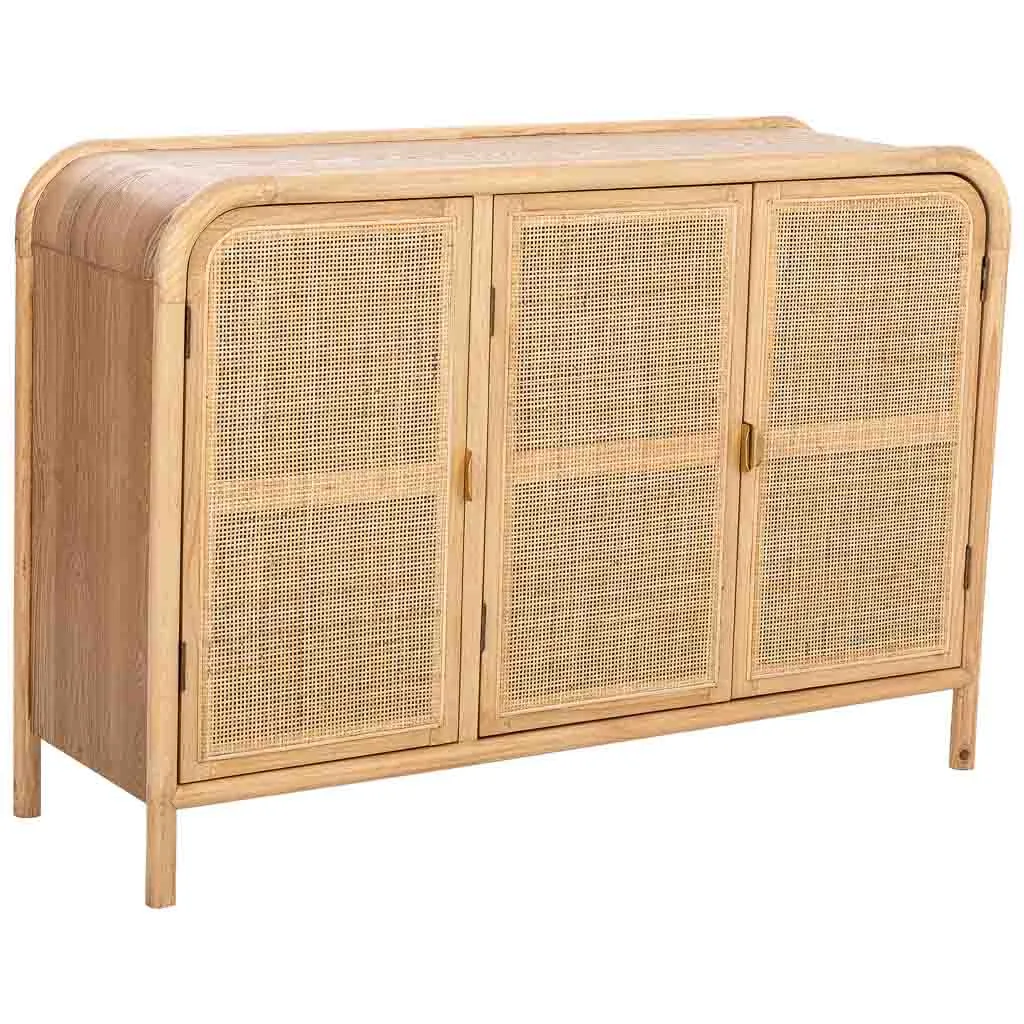 Wood rattan sideboard – brown — Photo 1