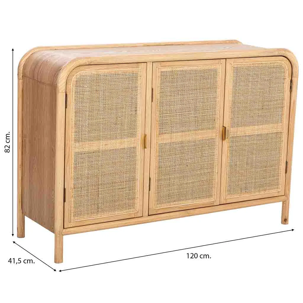 Wood rattan sideboard – brown — Photo 3