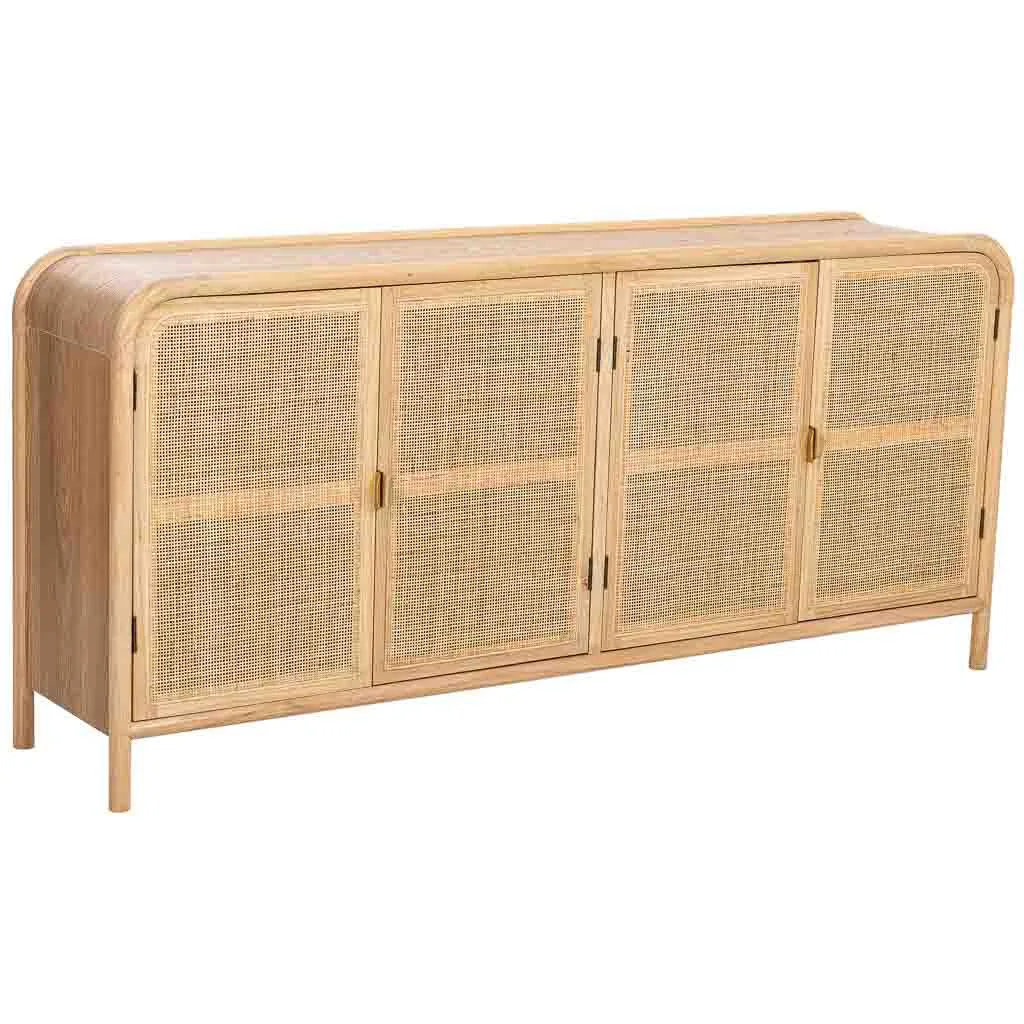 Wood rattan sideboard – brown — Photo 1