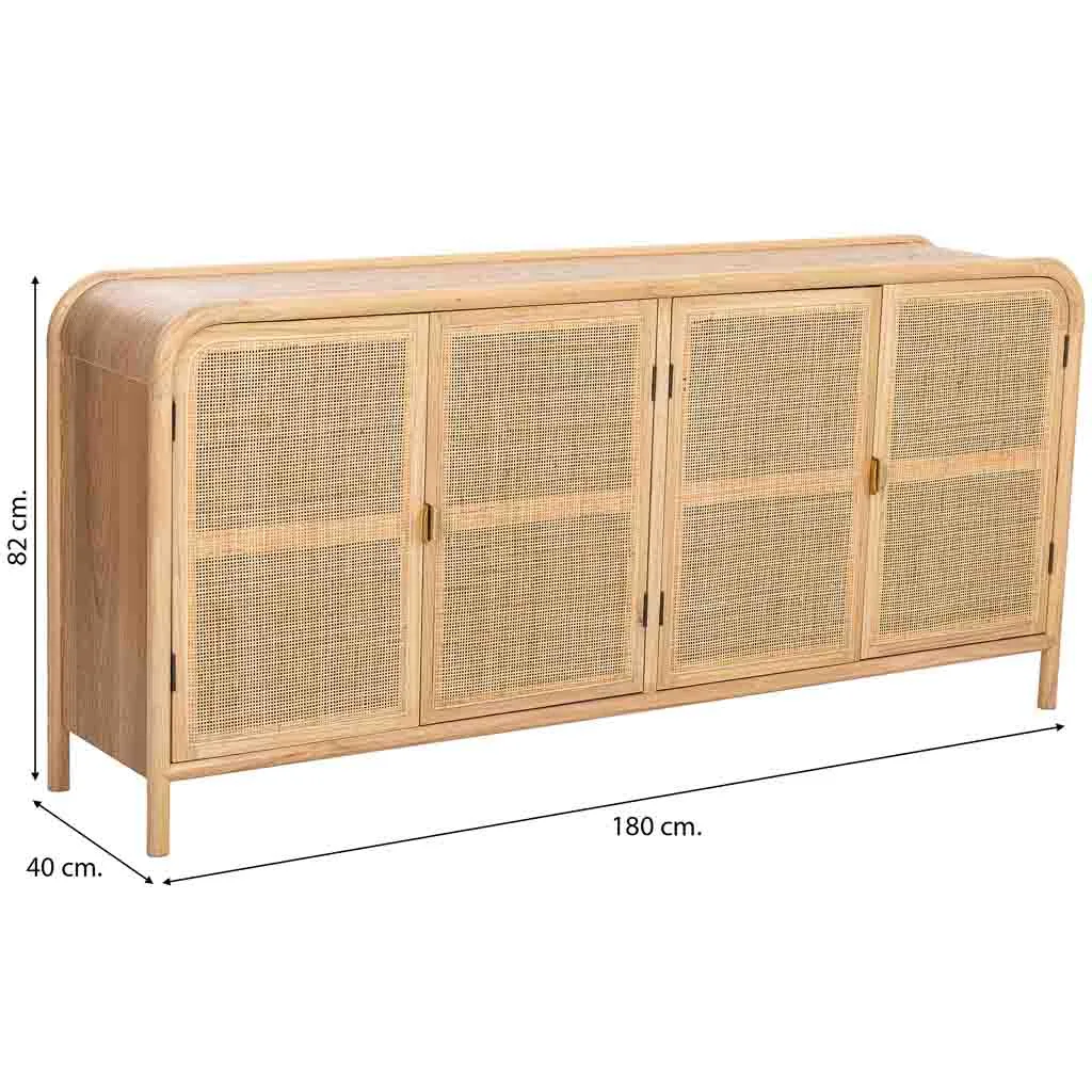 Wood rattan sideboard – brown — Photo 3