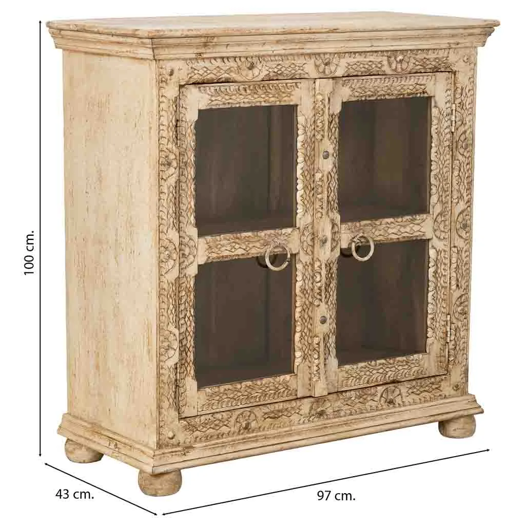 Handmade wood sideboard with doors – white — Photo 3