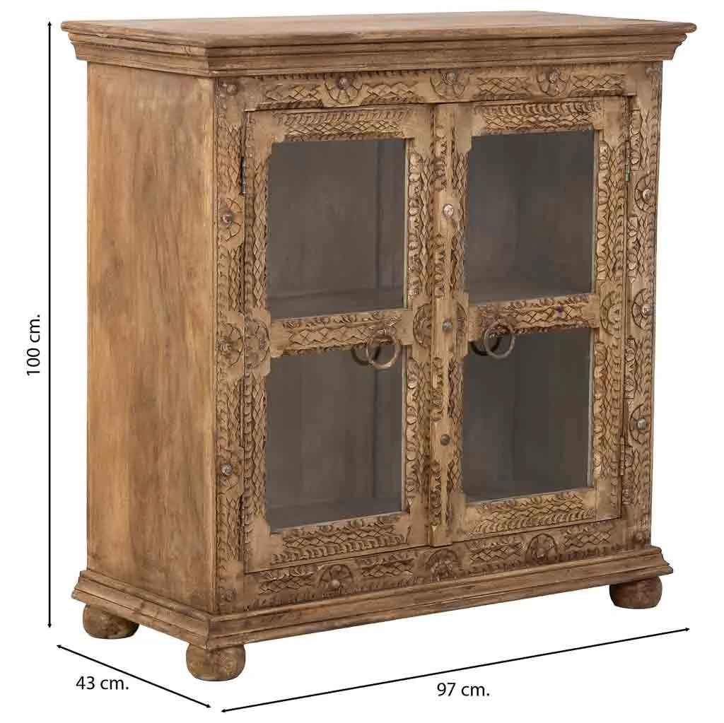 Handgemaakt dressoir van hout bruin — Foto 3