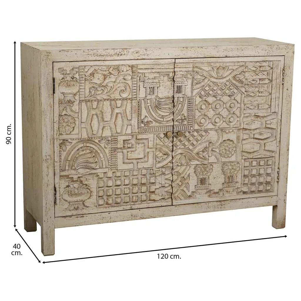 Gesneden dressoir van hout wit — Foto 4