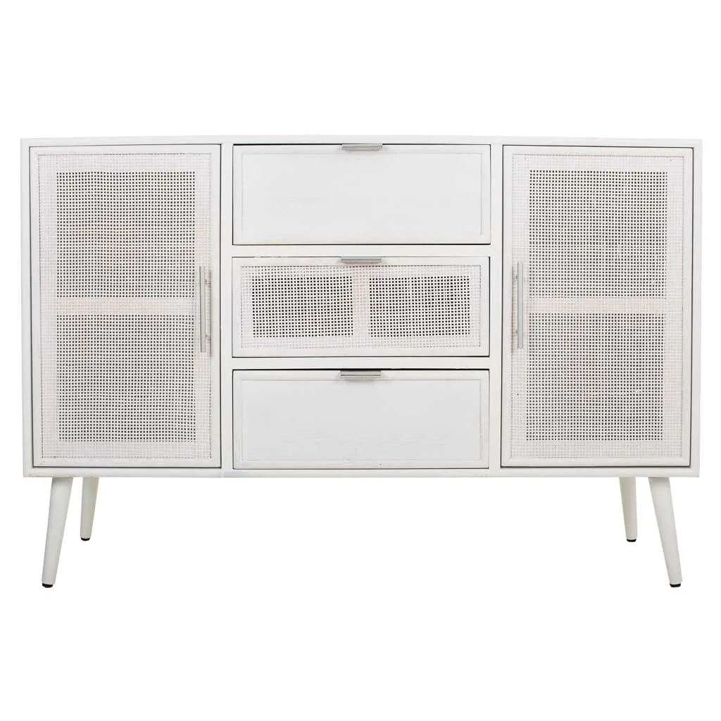 Wood cane webbing sideboard – white — Photo 3