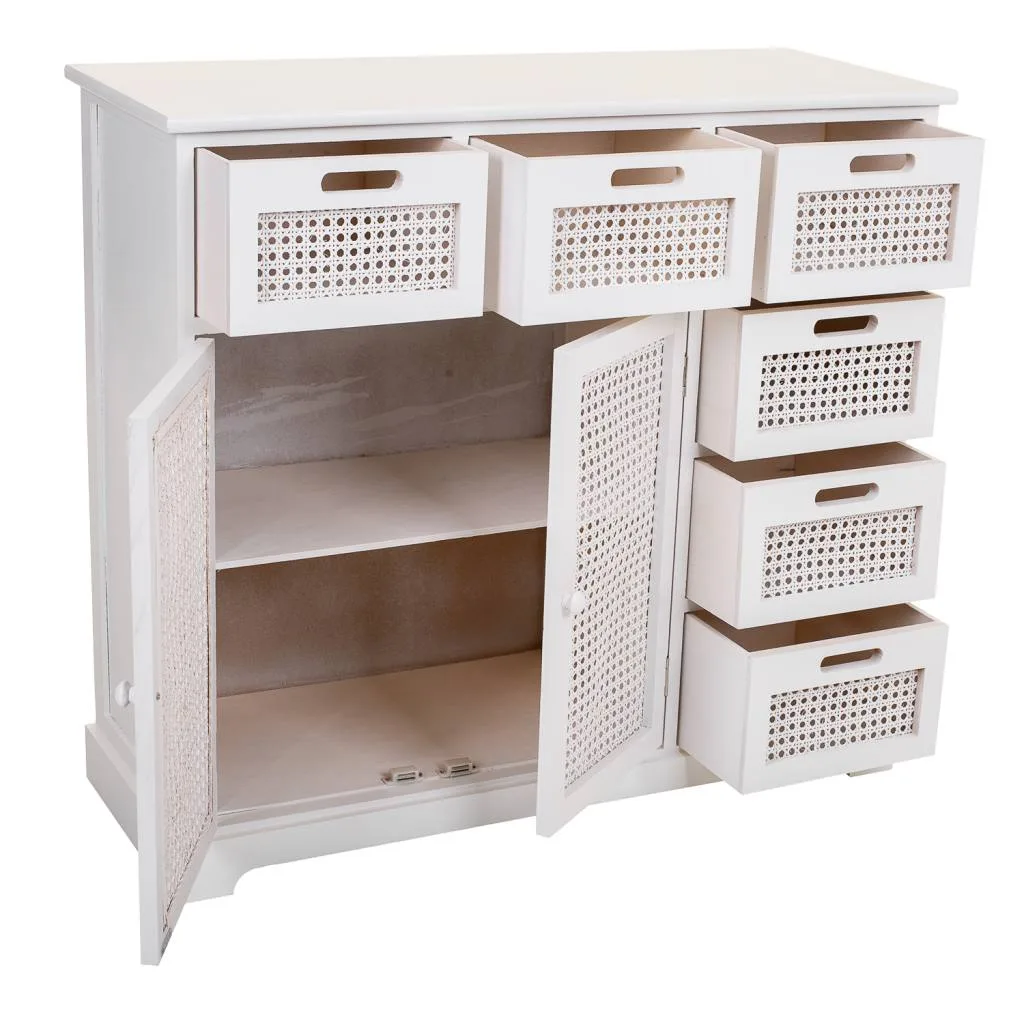 Dressoir van hout en webbing wit — Foto 3
