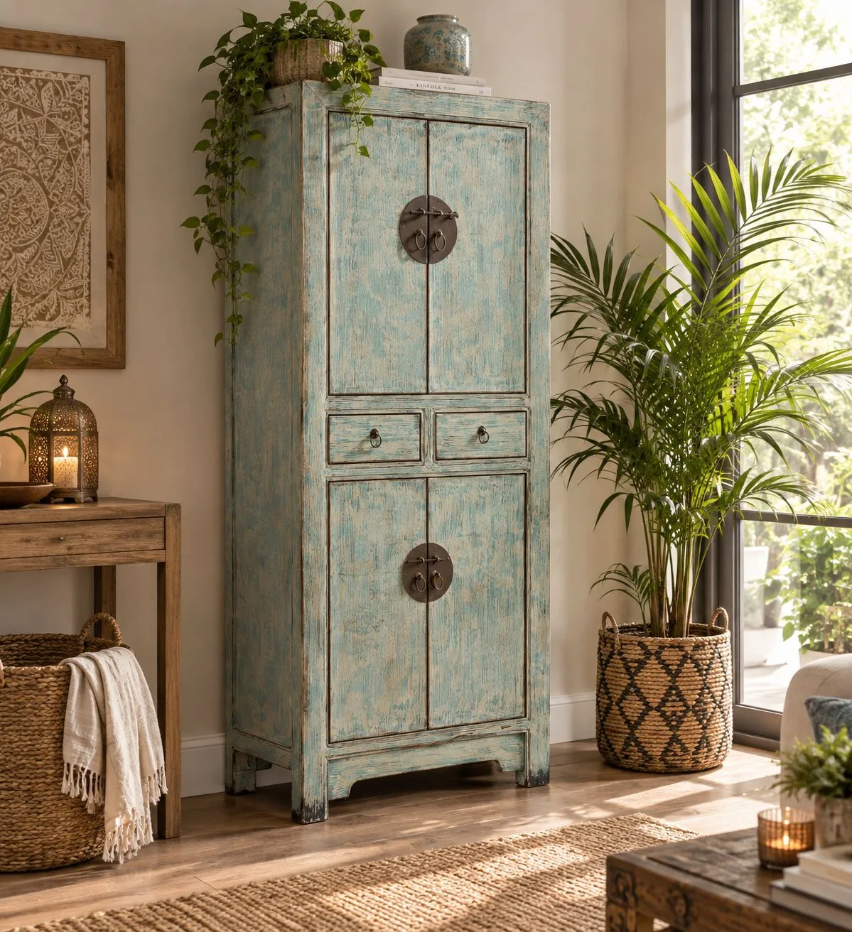 Wood wardrobe – white / bluish — Photo 2