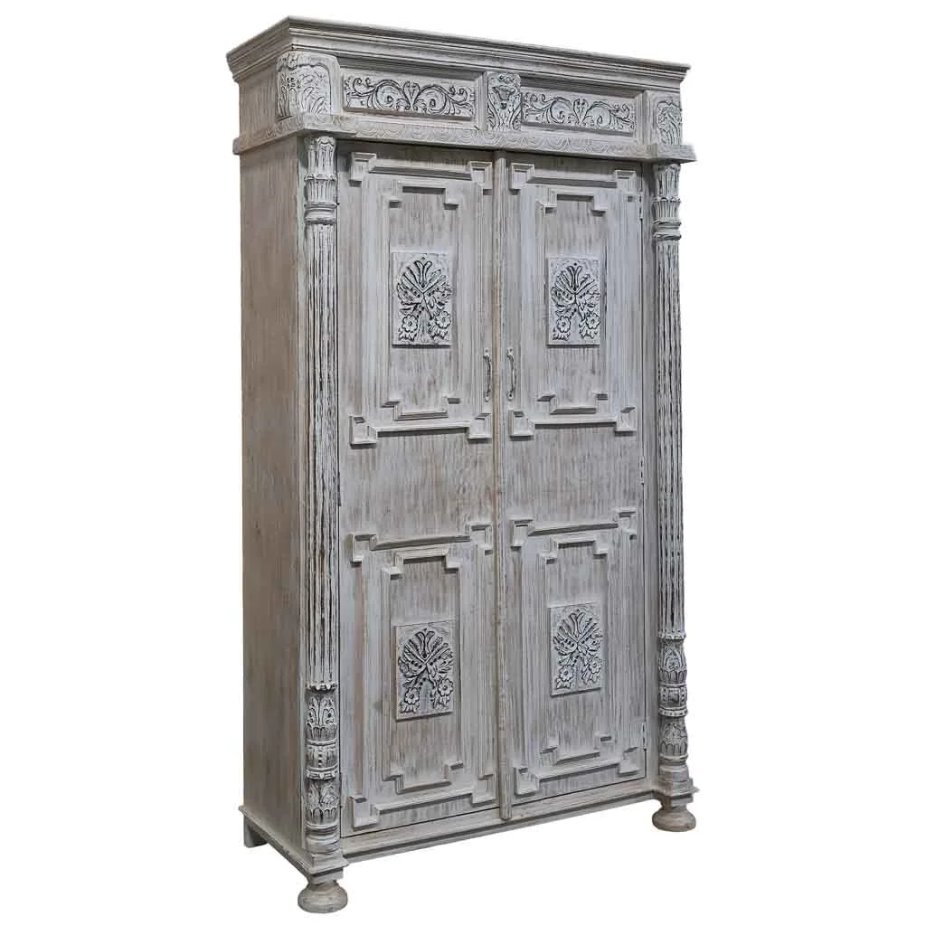 Handgemaakt kast van hout wit