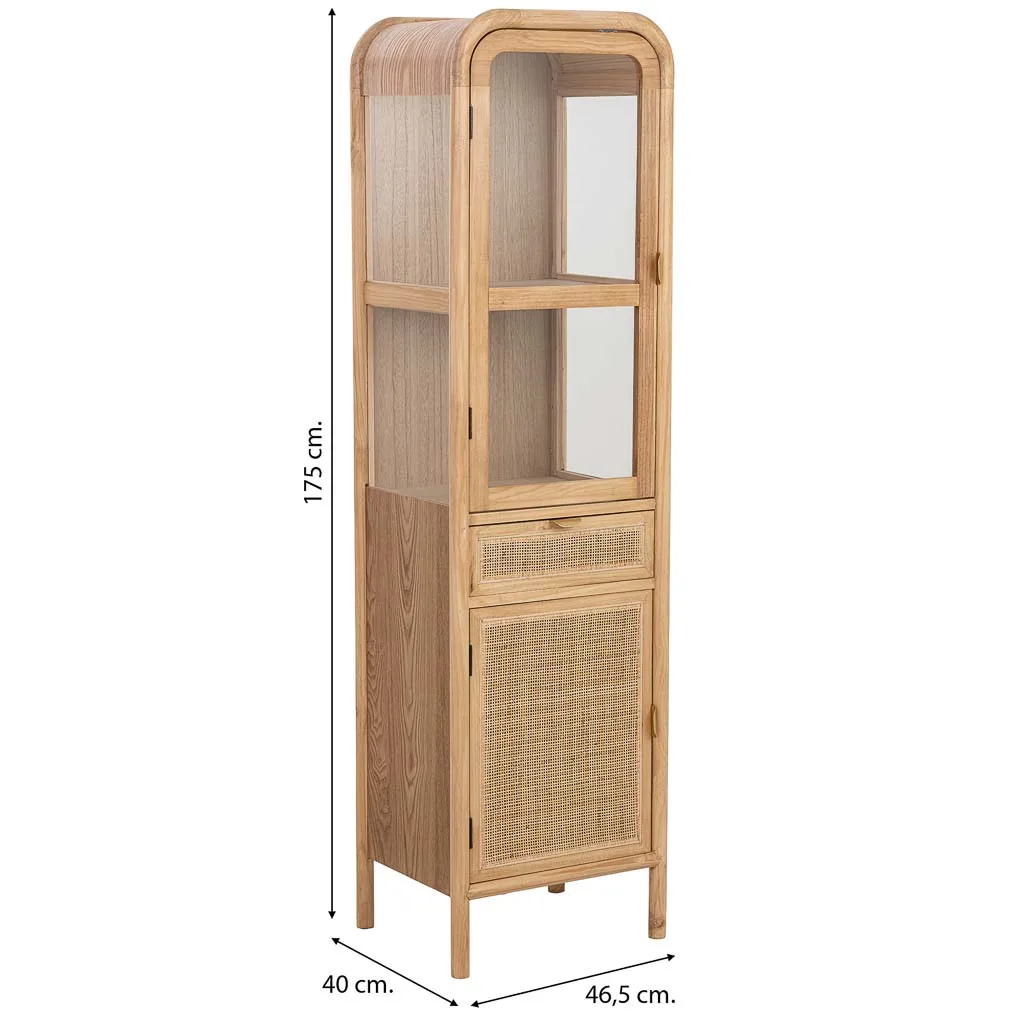 Vitrina de madera y ratán marrón — Foto 3