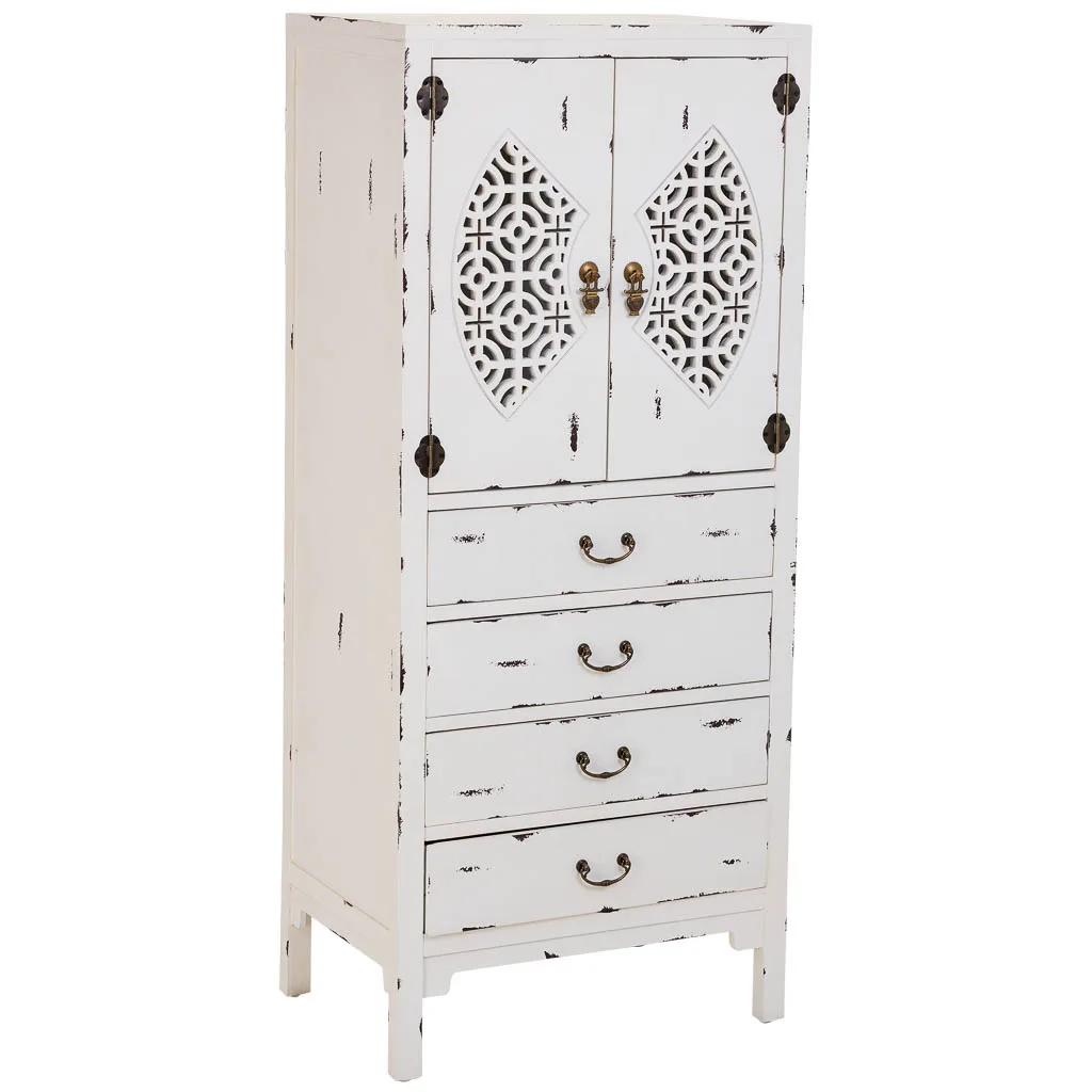 Wood wardrobe with drawers with doors – white — Photo 1