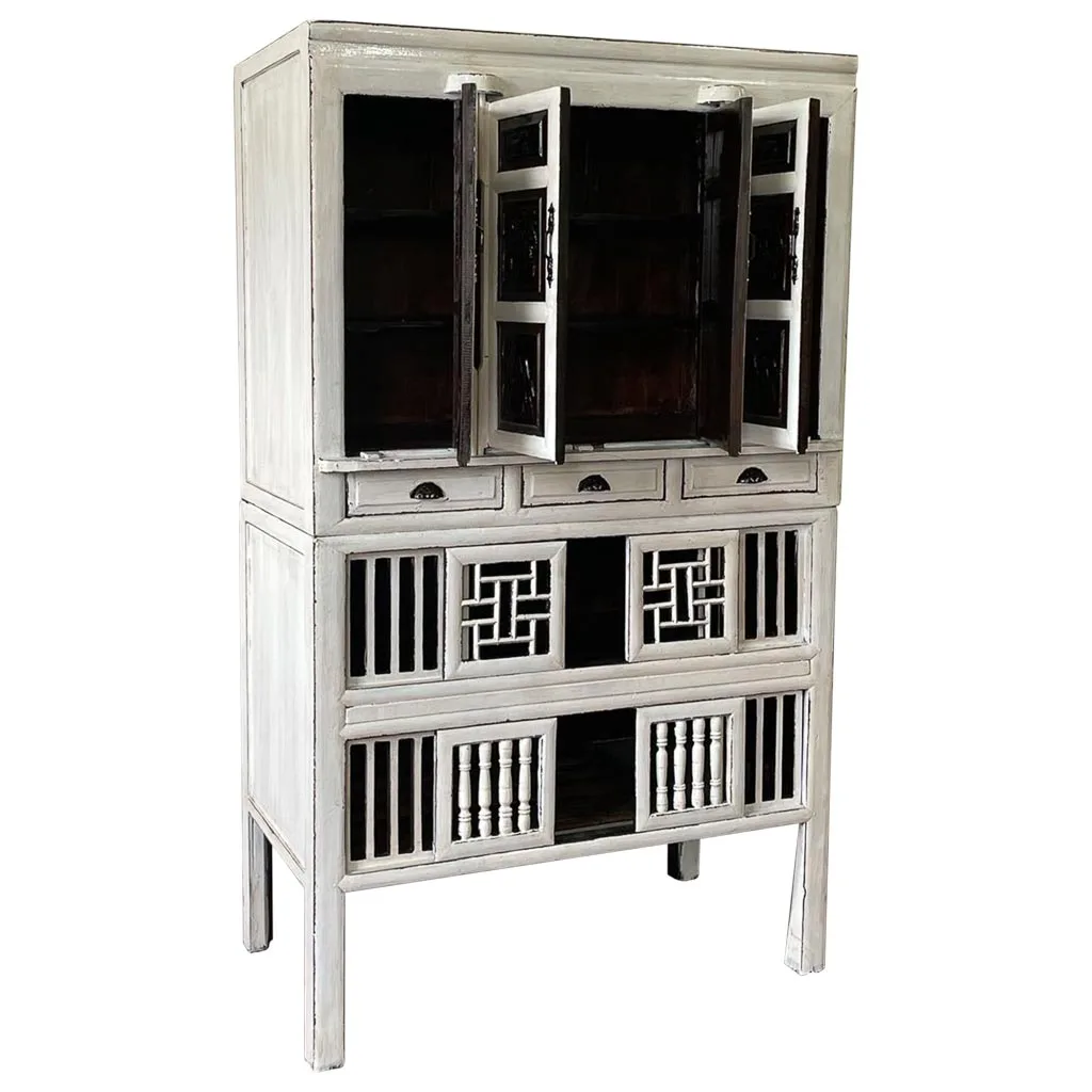Armario artesanal de madera blanco — Foto 3