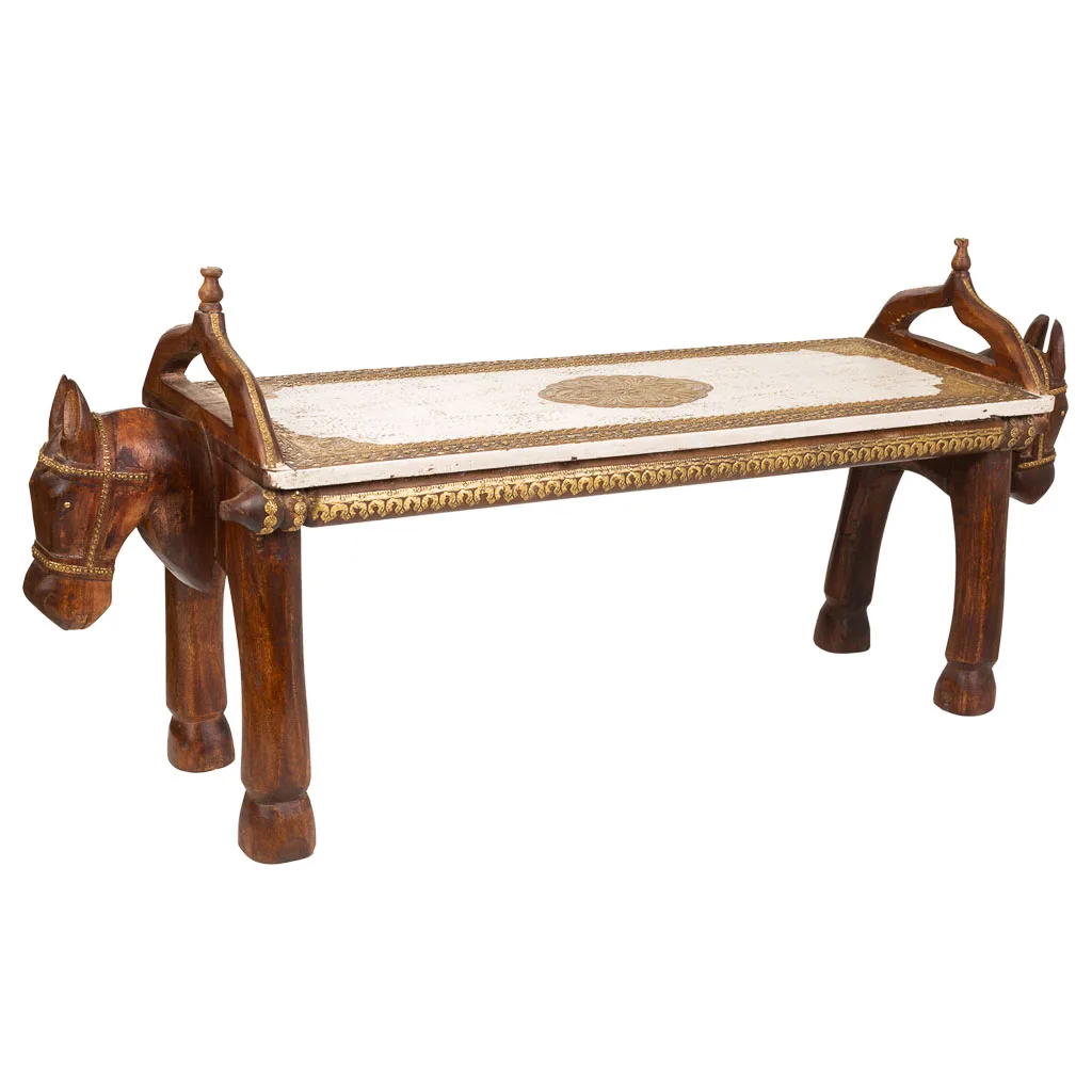 Wood metal bench – brown — Photo 1