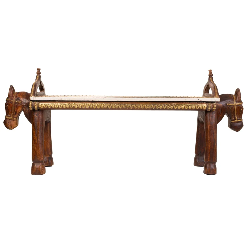 Wood metal bench – brown — Photo 2