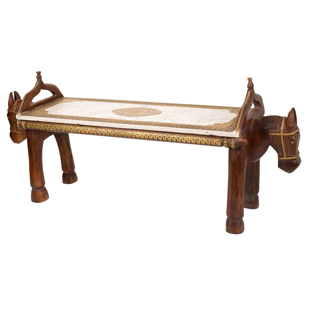 Wood metal bench – brown — Photo 4