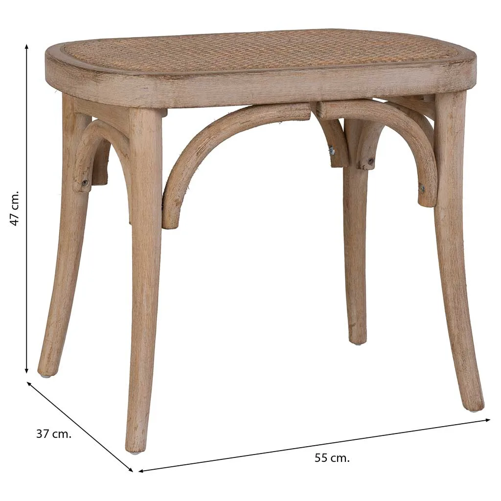 Banqueta asiento de madera y ratán — Foto 3