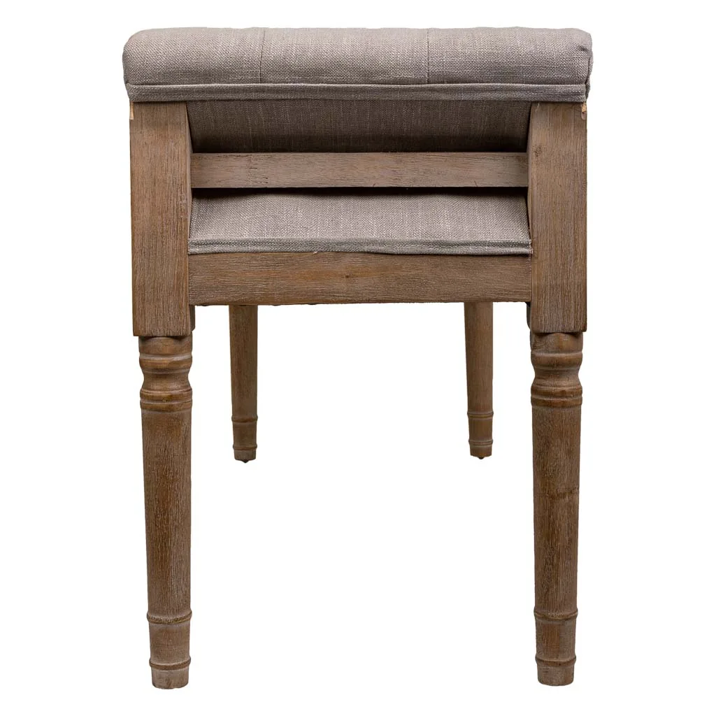 Upholstered wood bench – brown — Photo 3