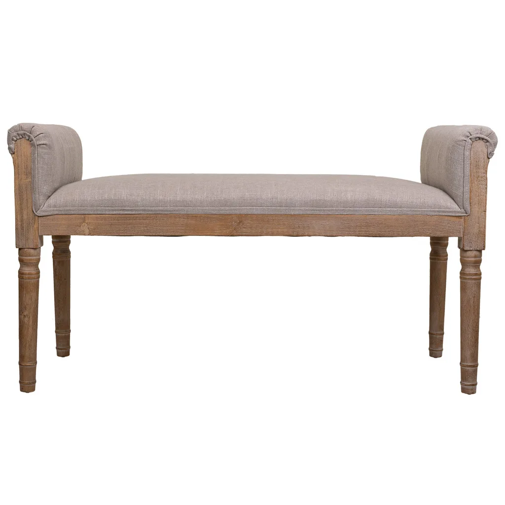 Upholstered wood bench – brown — Photo 4