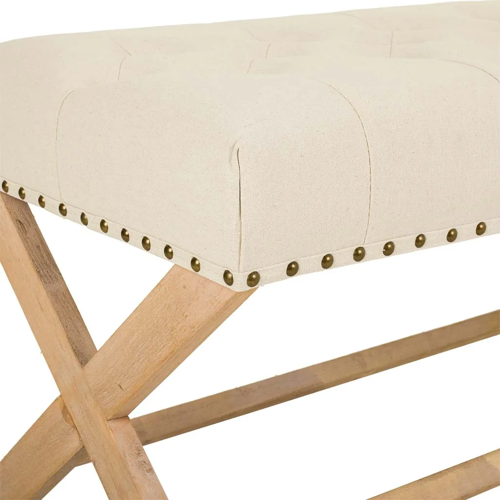 Upholstered wood bench – cream — Photo 4