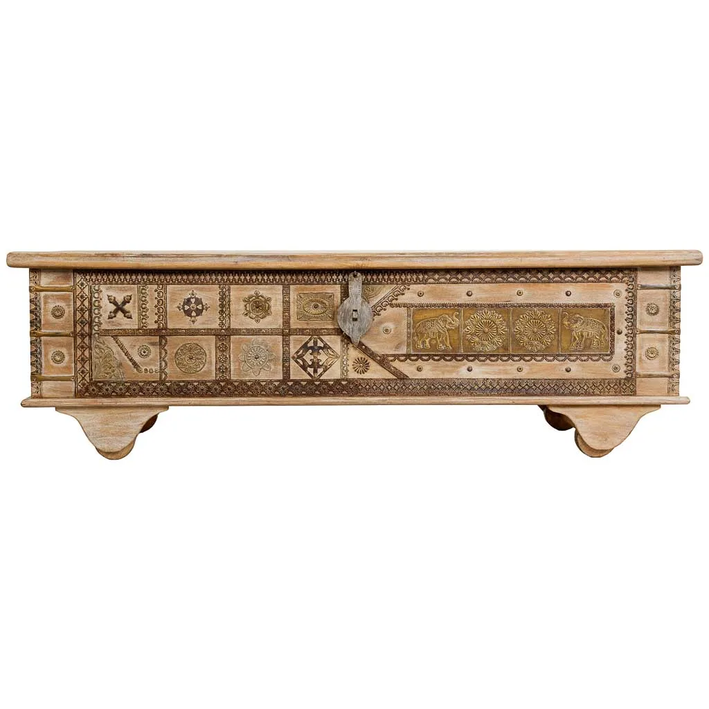 Handmade wood trunk – beige — Photo 2