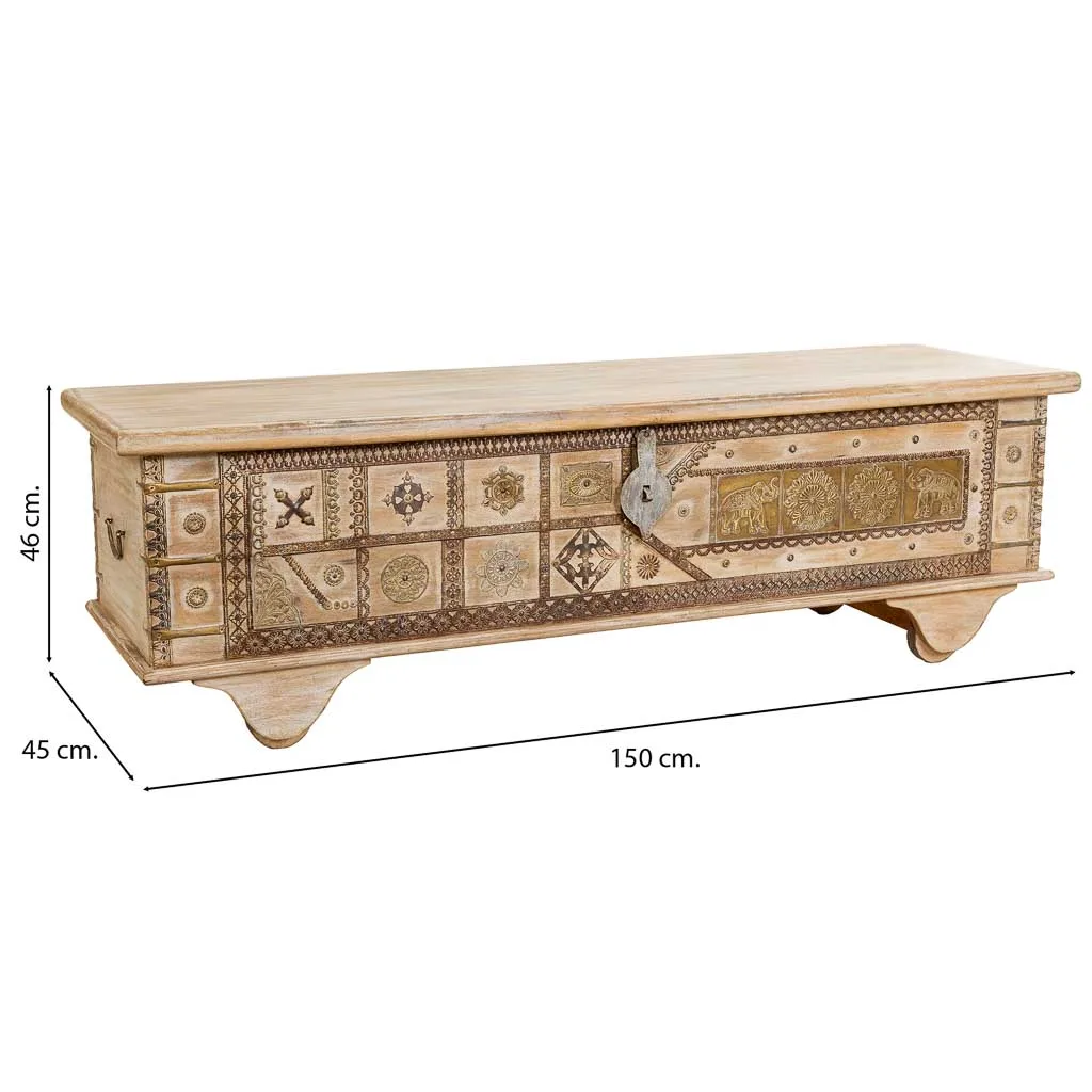 Handmade wood trunk – beige — Photo 3