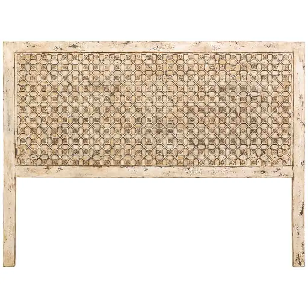 Handmade wood headboard bed – beige — Photo 2