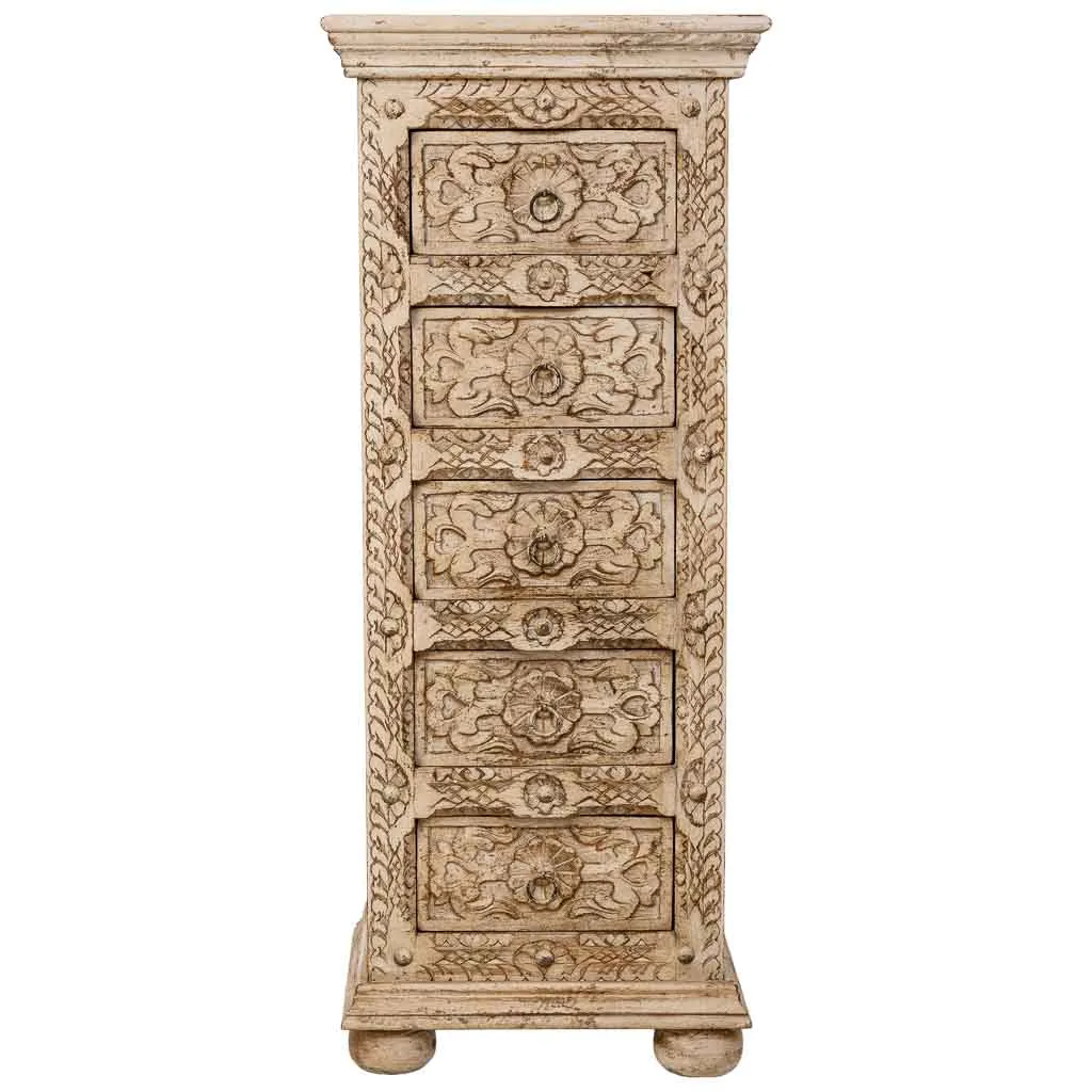 Handmade wood tallboy with drawers – beige — Photo 2