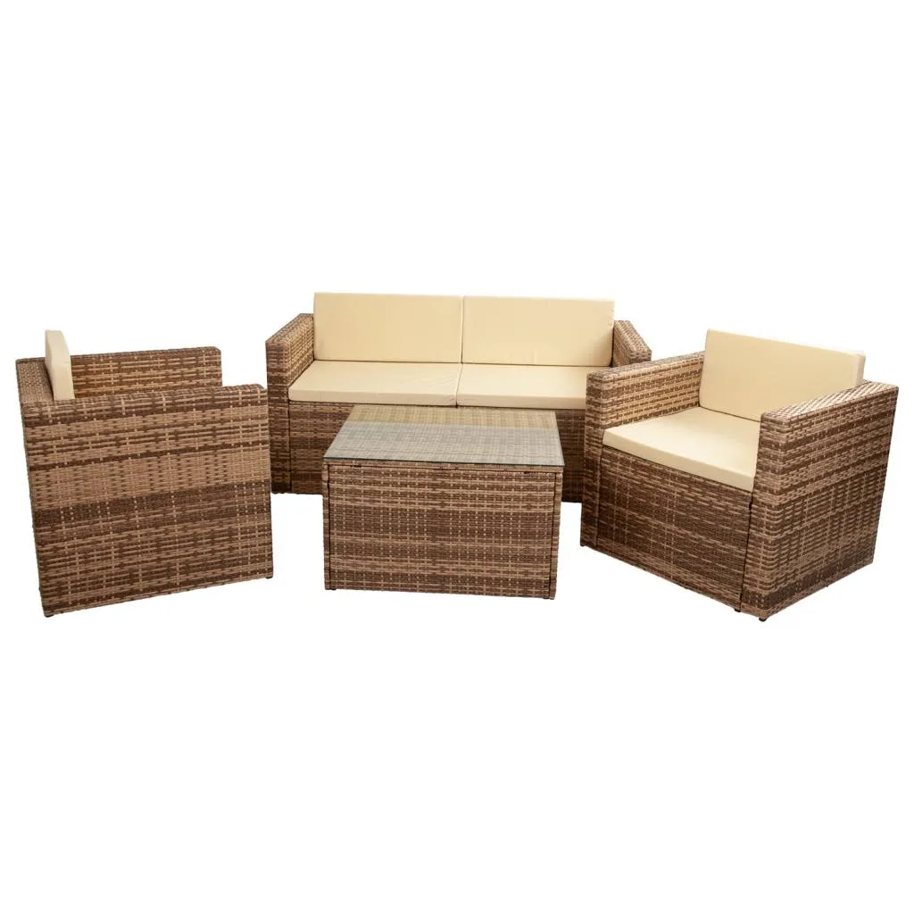 Conjunto mesa sofá sillón marrón — Foto 1