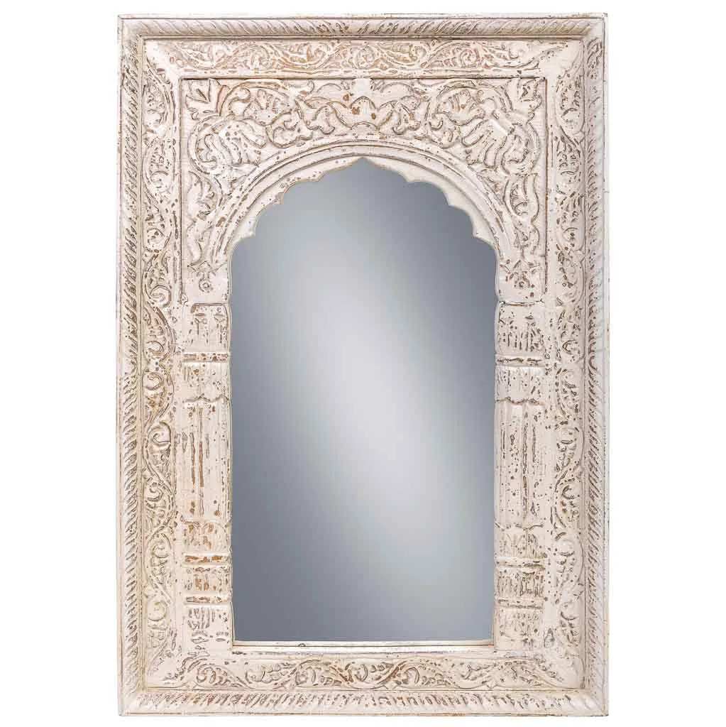 Handmade wood glass mirror – white — Photo 3